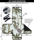 Monkey sloth lemur palm trees pattern Chair Cover Protector