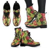 Cool Geometric Lime Pattern Leather Boots