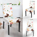Cute Chihuahua Puppie Pattern Dining Chair Slipcover