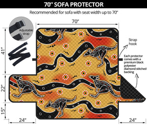 Kangaroo Australian aboriginal art pattern Sofa Cover Protector