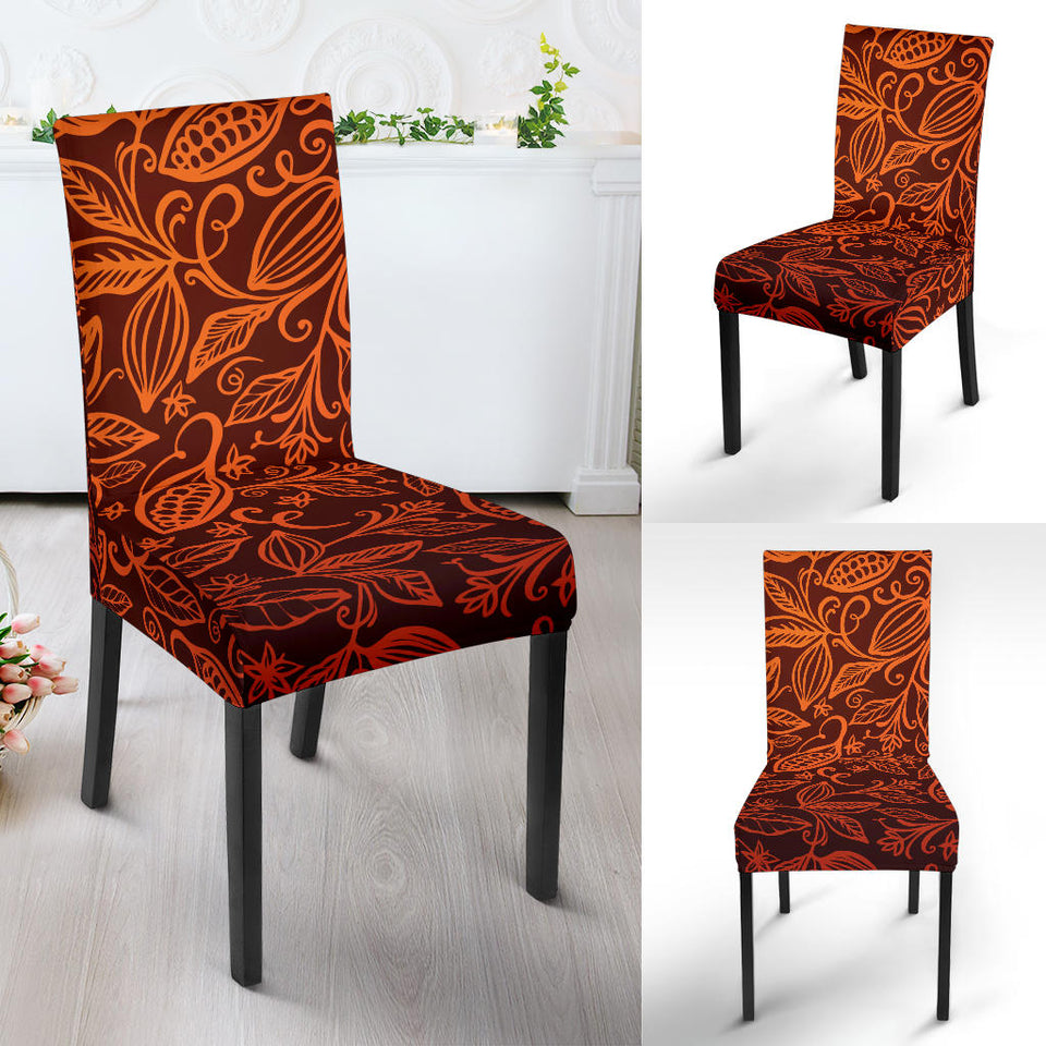 Cocoa Beans Tribal Polynesian Pattern Dining Chair Slipcover