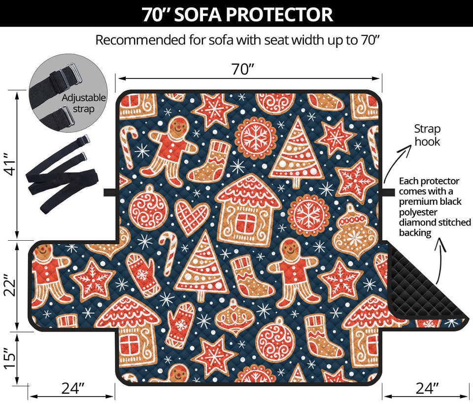 Christmas gingerbread cookie pattern Sofa Cover Protector