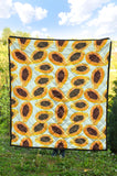 Watercolor Papaya Pattern Premium Quilt
