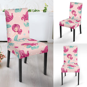 Cute Little Mermaid Pattern Dining Chair Slipcover