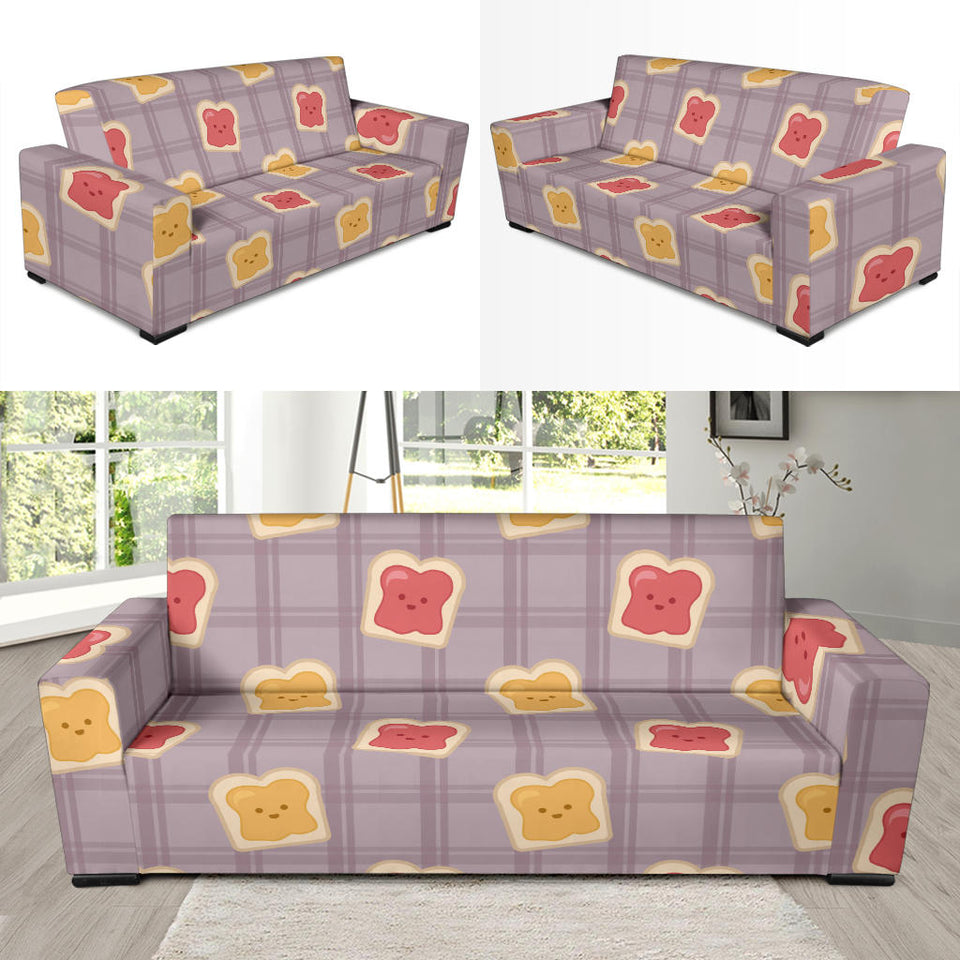Bread Toast Pattern Print Design 05 Sofa Slipcover