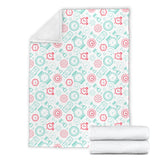 Clock Time Pattern Blackground Premium Blanket