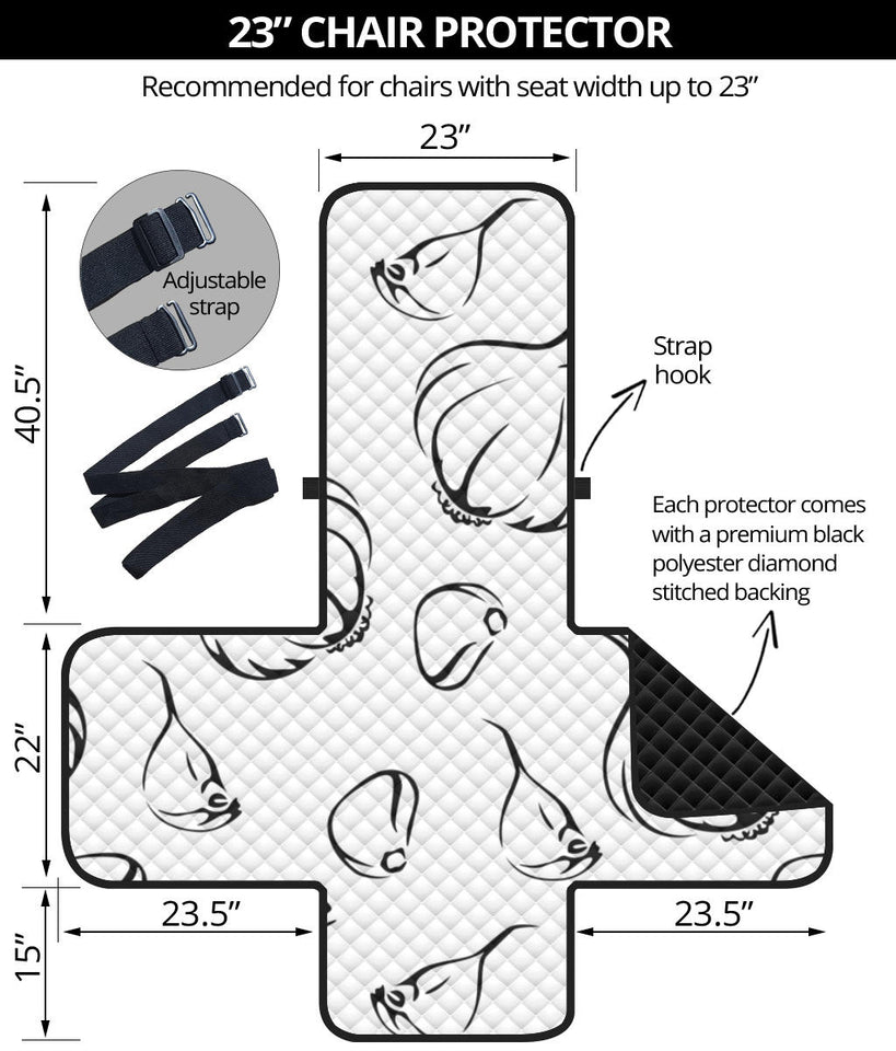 Garlic pattern black white Chair Cover Protector