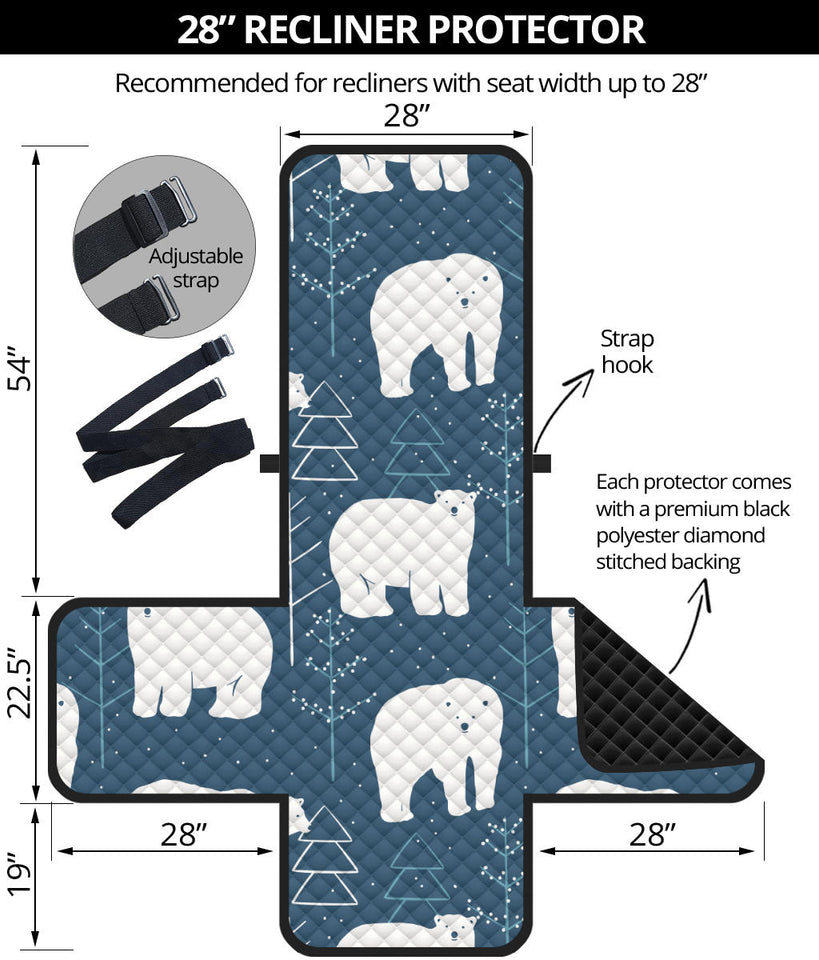 polar bear mother her child pattern Recliner Cover Protector