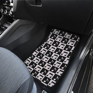 Music Notes Pattern Print Design 01 Front and Back Car Mats