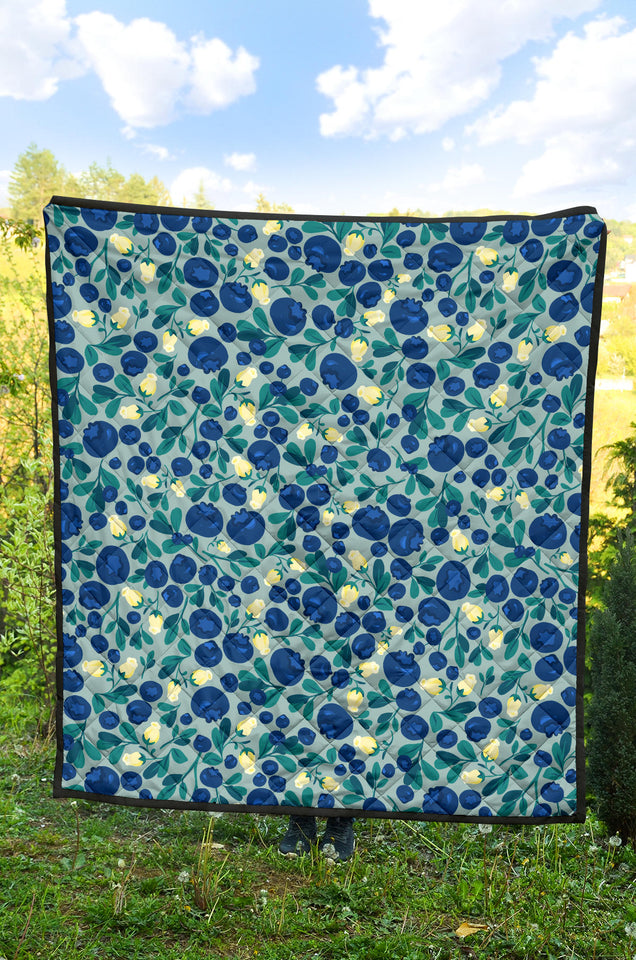 Blueberry Design Pattern Premium Quilt