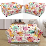 Clock Butterfly Pattern Loveseat Couch Slipcover
