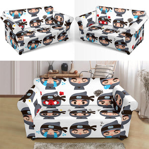 Cute Ninja Design Pattern Loveseat Couch Slipcover