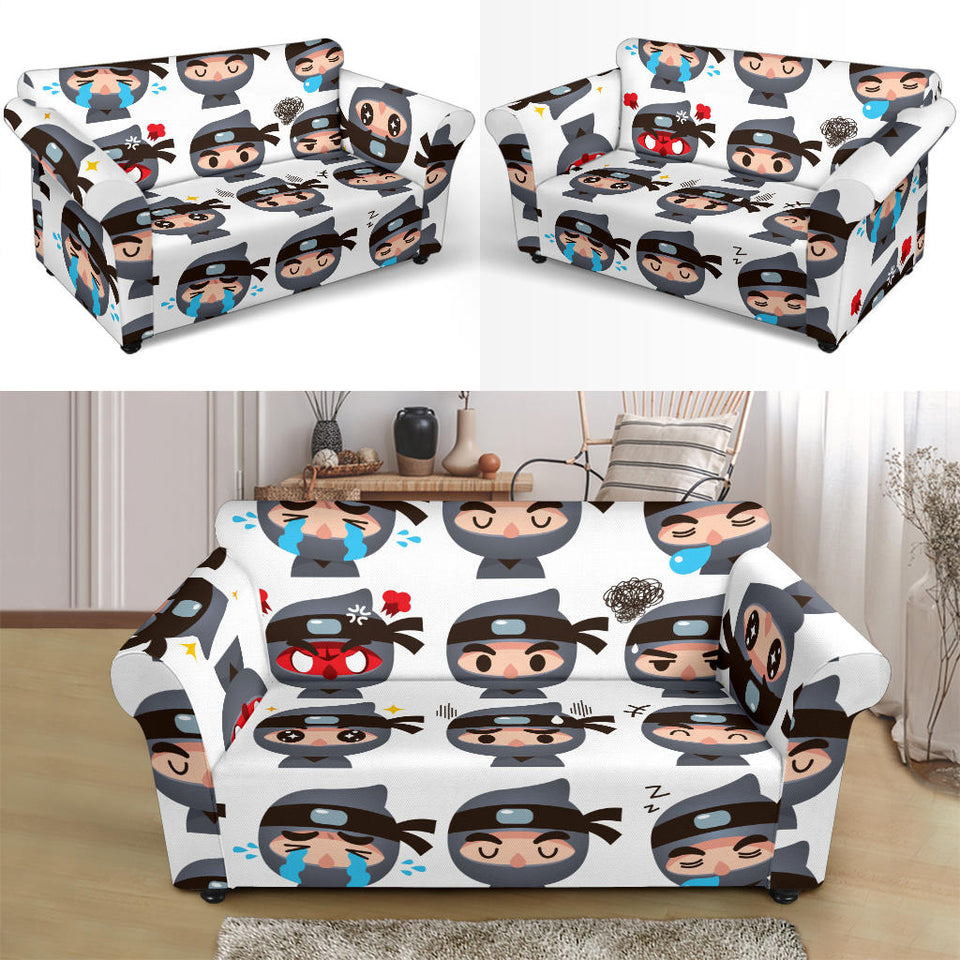 Cute Ninja Design Pattern Loveseat Couch Slipcover