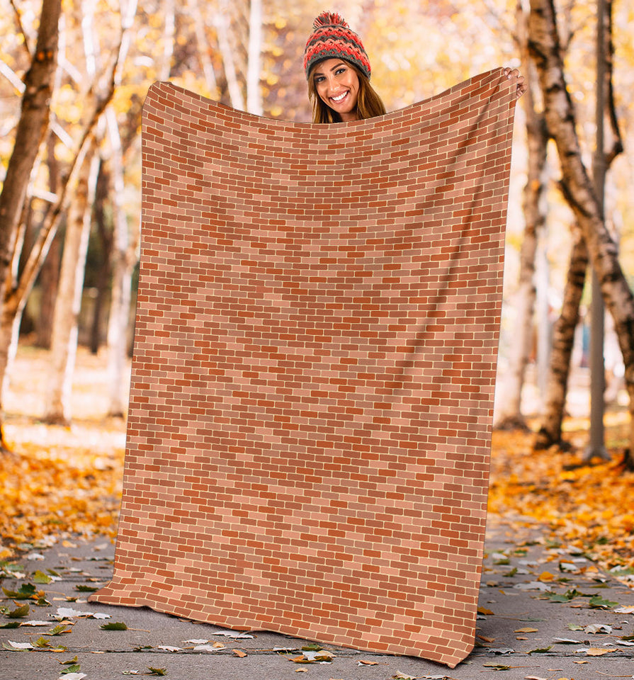 Brick Printed Pattern Print Design 02 Premium Blanket