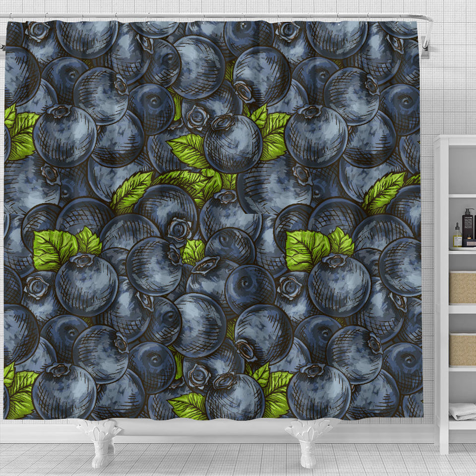 Blueberry Pattern Shower Curtain Fulfilled In US