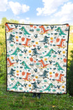 Cute Crocodile Pattern Premium Quilt