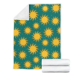 Sun Green Background Premium Blanket
