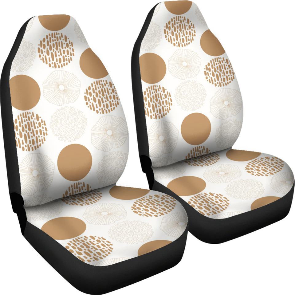 Gold Texture Mushroom Pattern Universal Fit Car Seat Covers