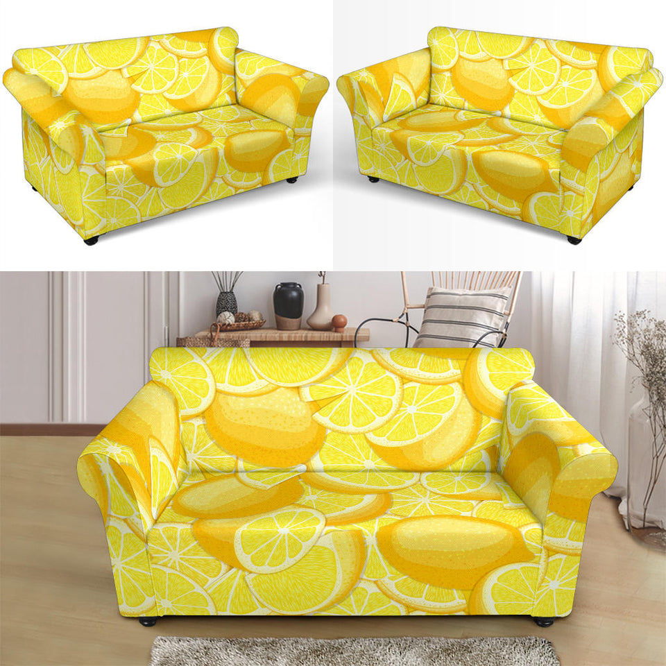 Lemon Pattern Loveseat Couch Slipcover