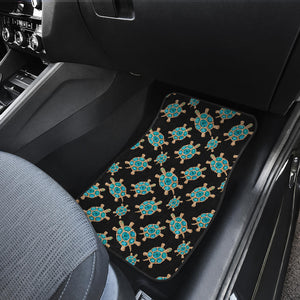 Sea Turtle Blue Stone Pattern Front Car Mats