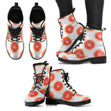 Grapefruit Pattern Leather Boots