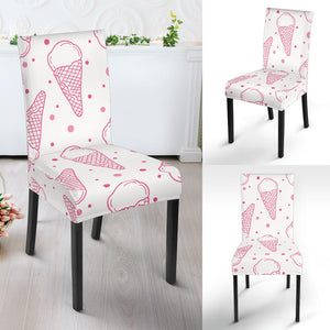 Hand Drawn Ice Cream Pattern Dining Chair Slipcover