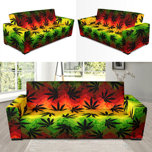 Canabis Marijuana Weed Pattern Print Design 03 Sofa Slipcover