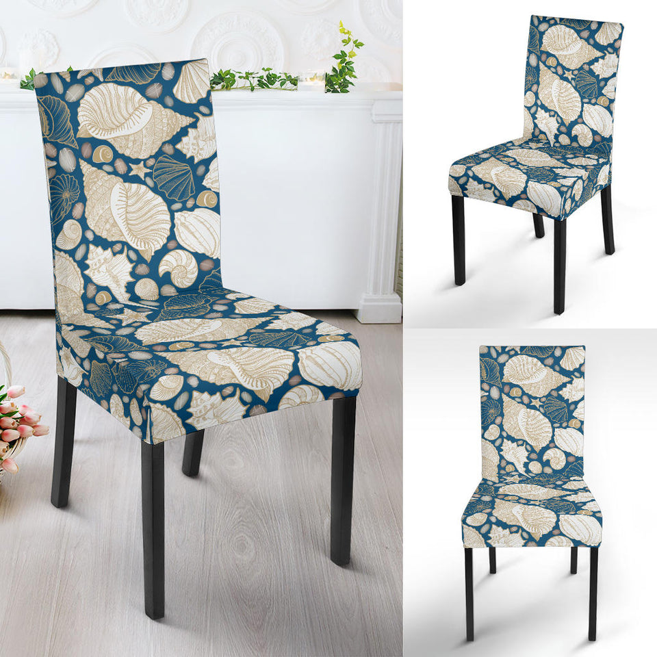 Shell Polynesian Tribal Design Pattern Dining Chair Slipcover