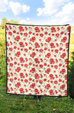 Rose Pattern Print Design 01 Premium Quilt