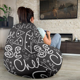 Handwritten Cheese Pattern Bean Bag Cover
