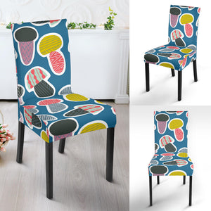 Colorful Mushroom Design Pattern Dining Chair Slipcover