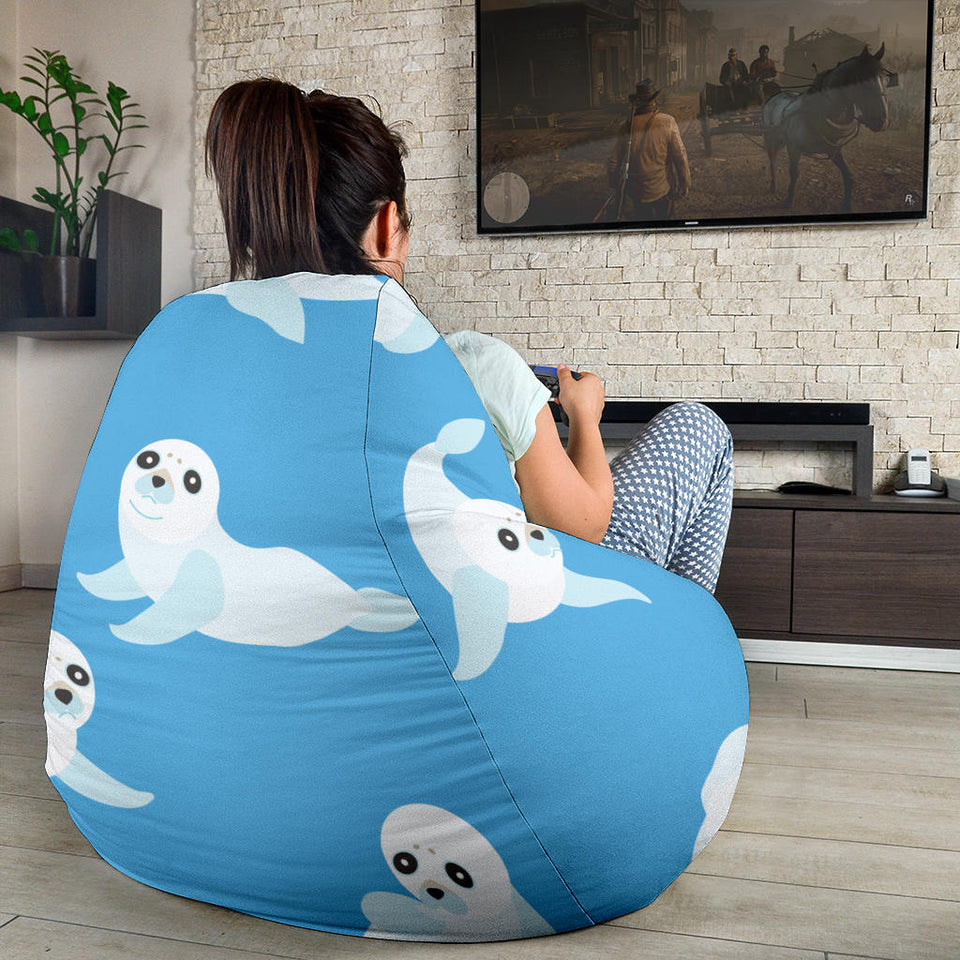 Cute Sea Lion Seal Pattern Background Bean Bag Cover