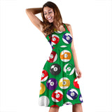 Billiard Ball Pattern Print Design 02 Sleeveless Midi Dress