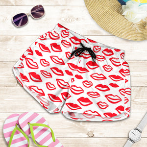 Lips Pattern Print Design 05 Women Shorts