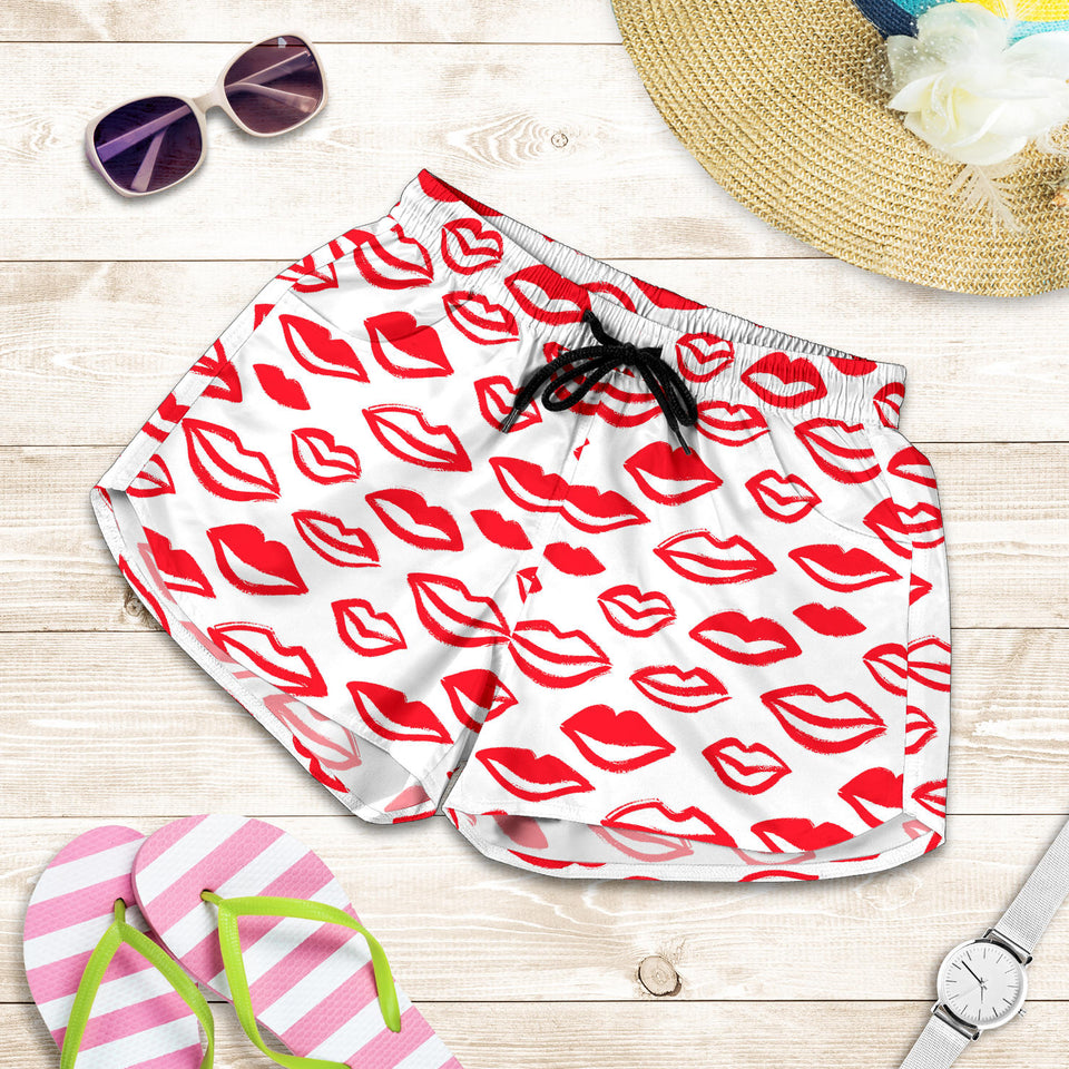 Lips Pattern Print Design 05 Women Shorts