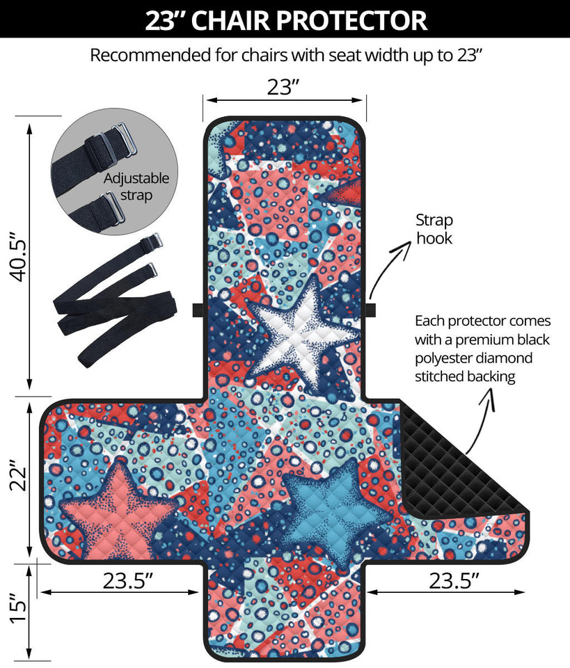 Hand drawn colorful starfish Chair Cover Protector