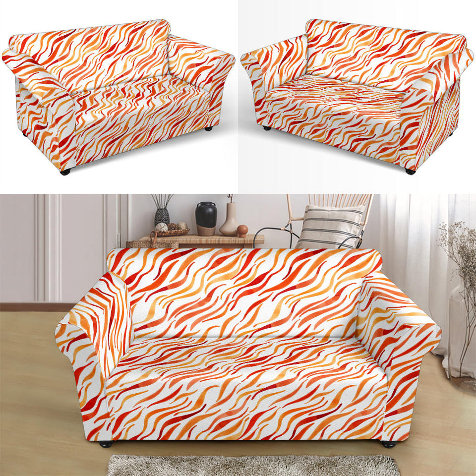 Fire Flame Watercolor Pattern Loveseat Couch Slipcover