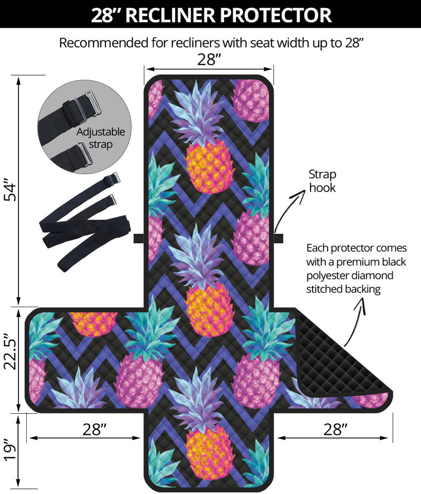 Pineapples pattern zigzag background Recliner Cover Protector