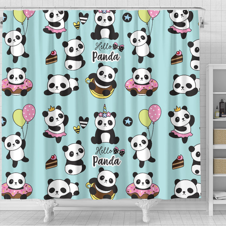 Cute Baby Panda Pattern Shower Curtain Fulfilled In US