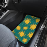 Sun Green Background Front And Back Car Mats