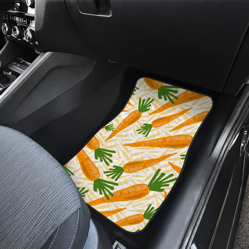 Carrot Pattern Print Design 01 Front and Back Car Mats