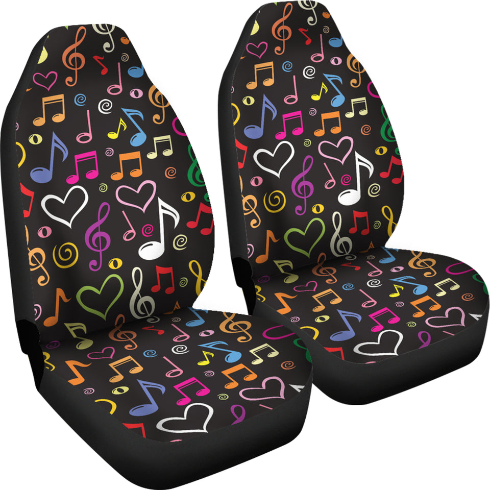 Music Notes Pattern Print Design 02 Universal Fit Car Seat Covers