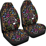 Music Notes Pattern Print Design 02 Universal Fit Car Seat Covers