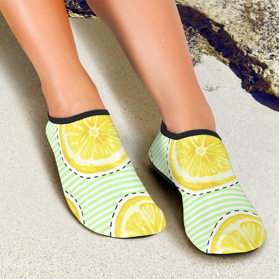 Slice Of Lemon Pattern Aqua Shoes