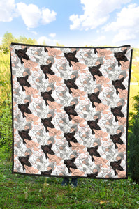 Pig Pattern Print Design 05 Premium Quilt