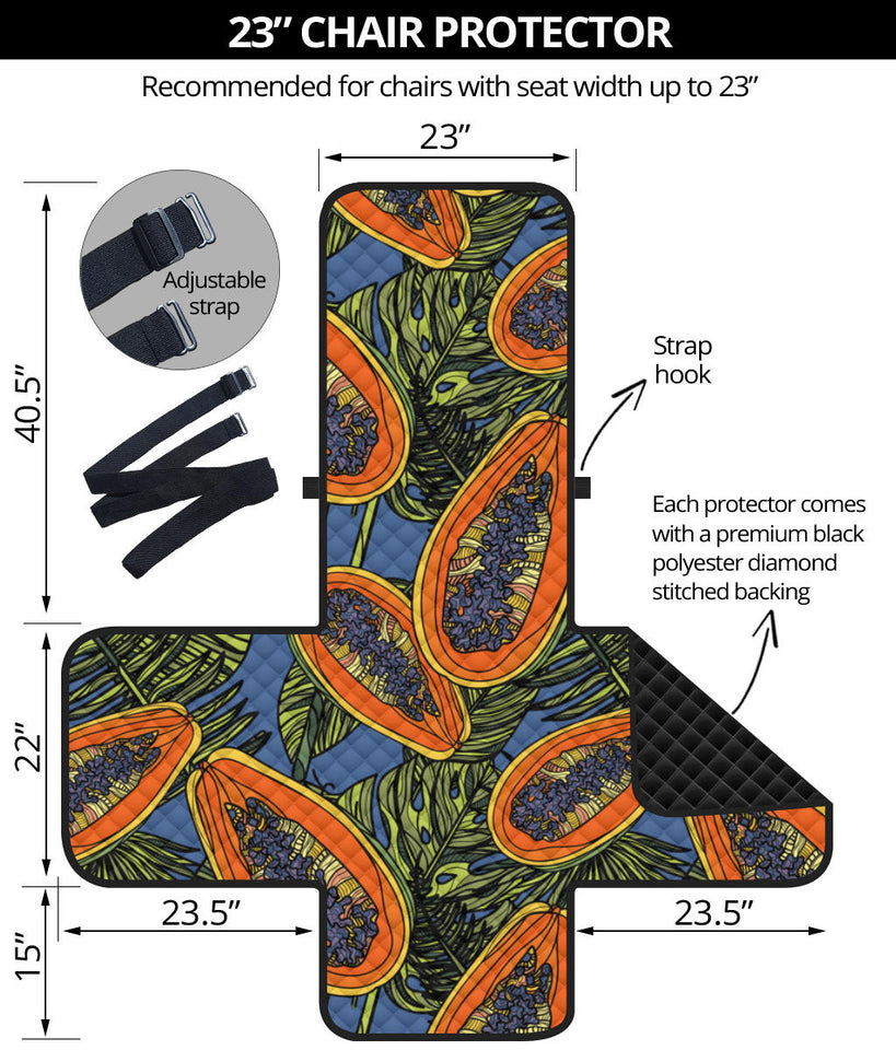 Colorful papaya tropical leaves Chair Cover Protector