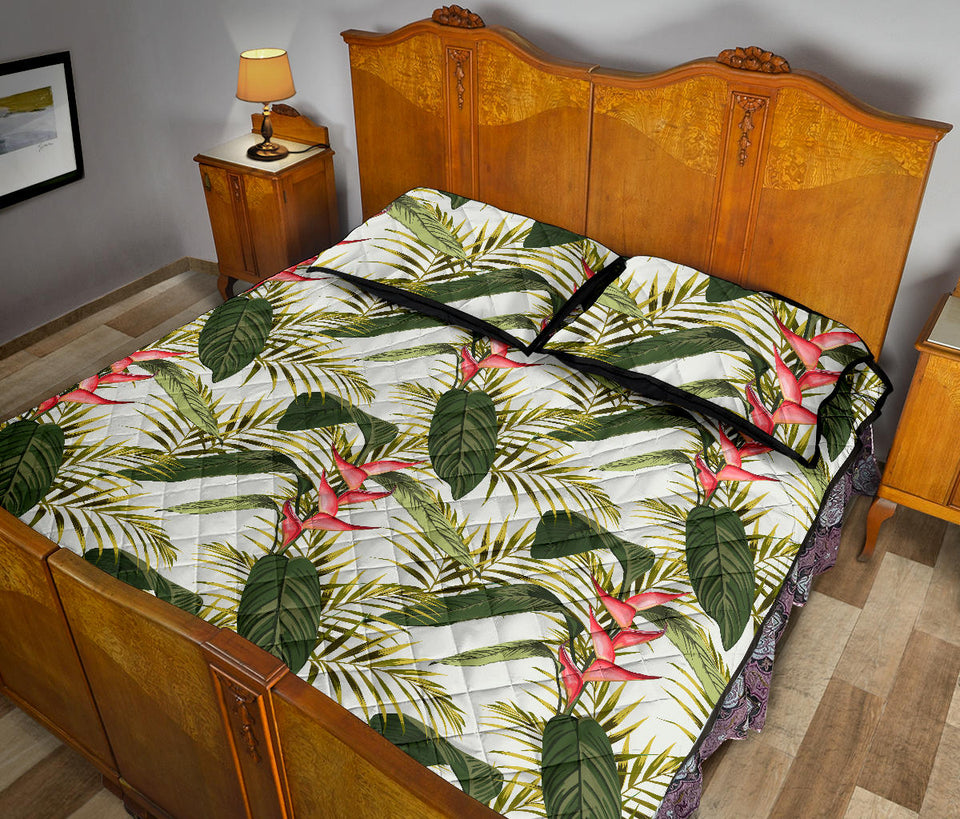 heliconia pattern Quilt Bed Set