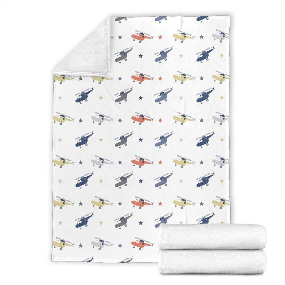 Cute Helicopter Star Pattern Premium Blanket