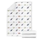 Cute Helicopter Star Pattern Premium Blanket