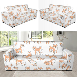 Shiba Inu Dog Pattern Sofa Slipcover